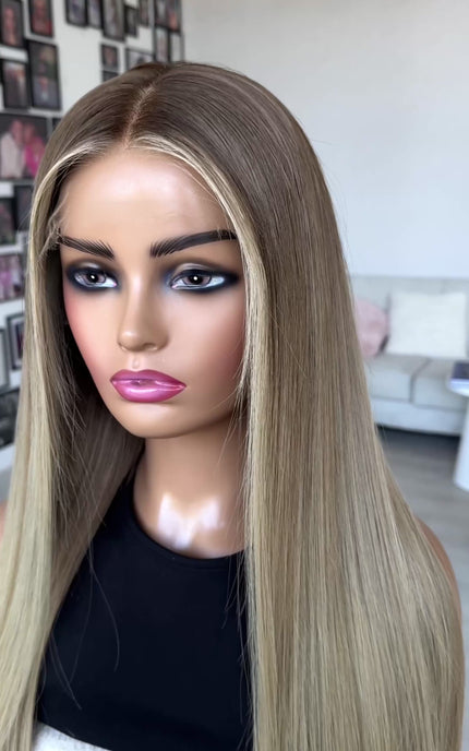 long length blonde human hair realistic wig in australia for hairloss and alopecia.