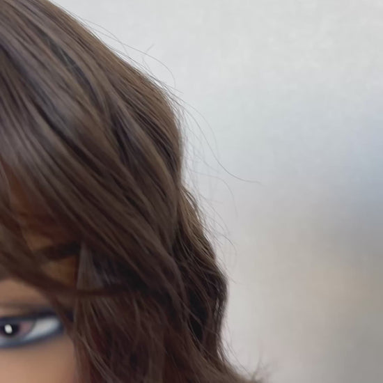 cool toned wavy bob fringe wig gluless synthetic australia, middle part 10 inch.