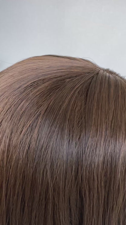 lacefront brunette bob 12 inch with baby hairs, heat safe wig australia.