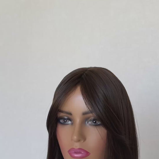 truffle synthetic, heat safe synthetic middle part, long layered hair, glueless wigs australia.