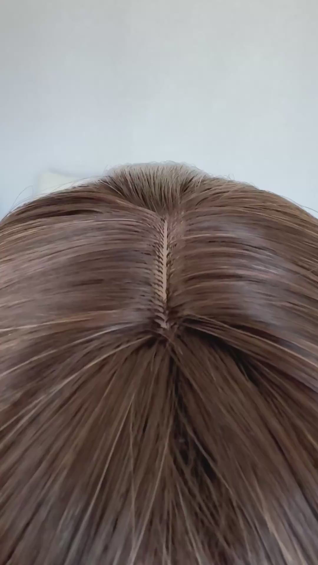 middle part, wavy fringe wig. 
