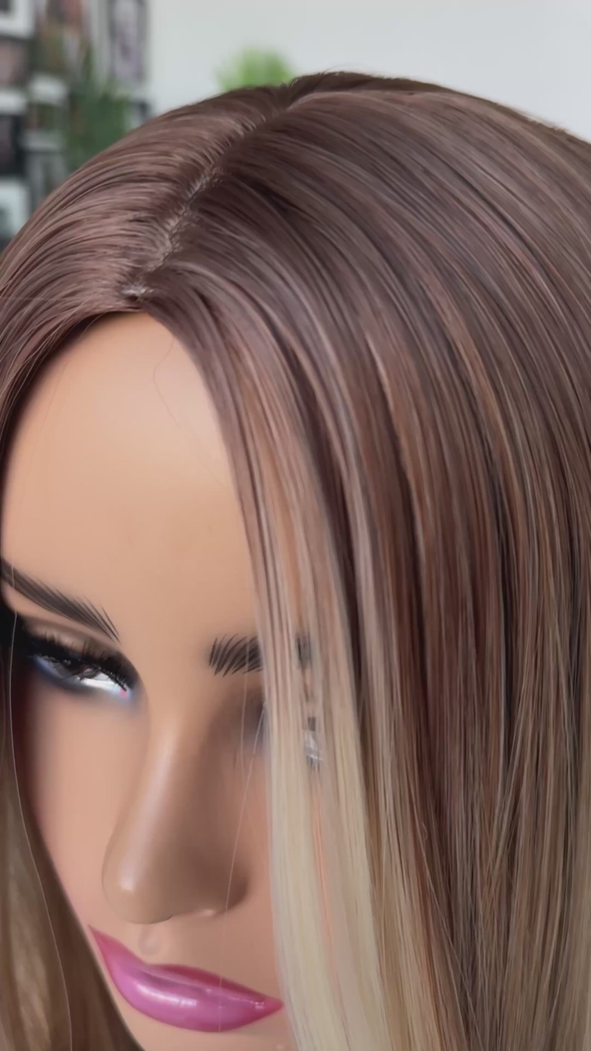 biscoff ombre bob with middle part 10-12 inch hair. heat safe synthetic australia.