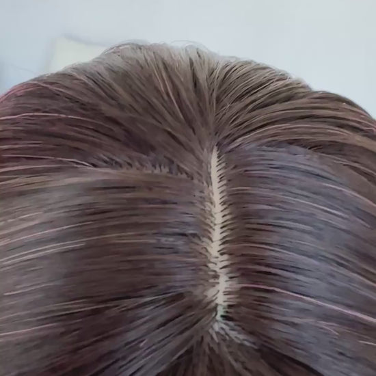 chelsea heat safe fringe pink wig, middle part, no glue needed.