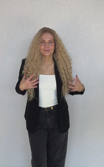 destiny synthetic wig lacefront with middle part and root, curly hair wig. heat safe.