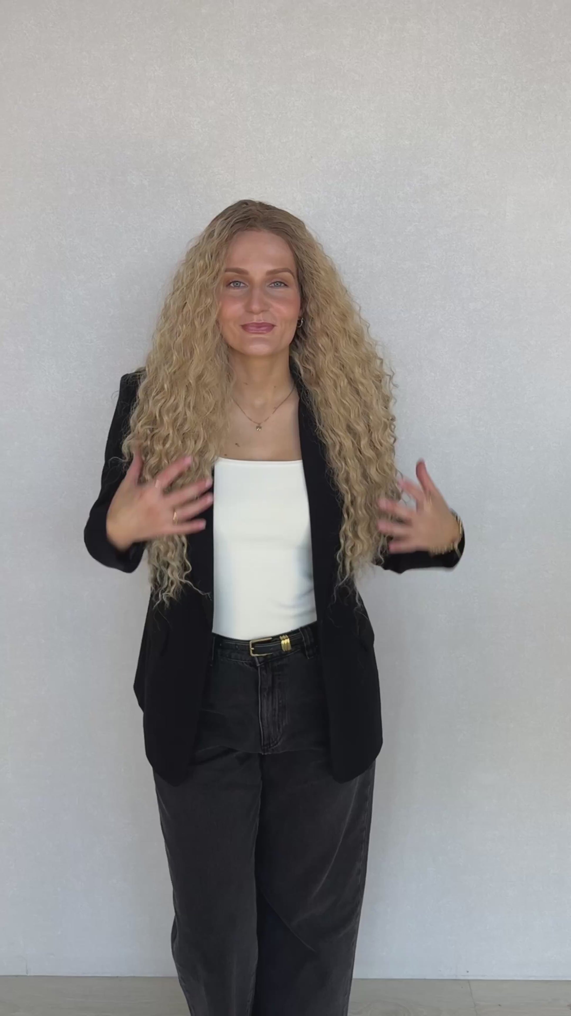 destiny synthetic wig lacefront with middle part and root, curly hair wig. heat safe.