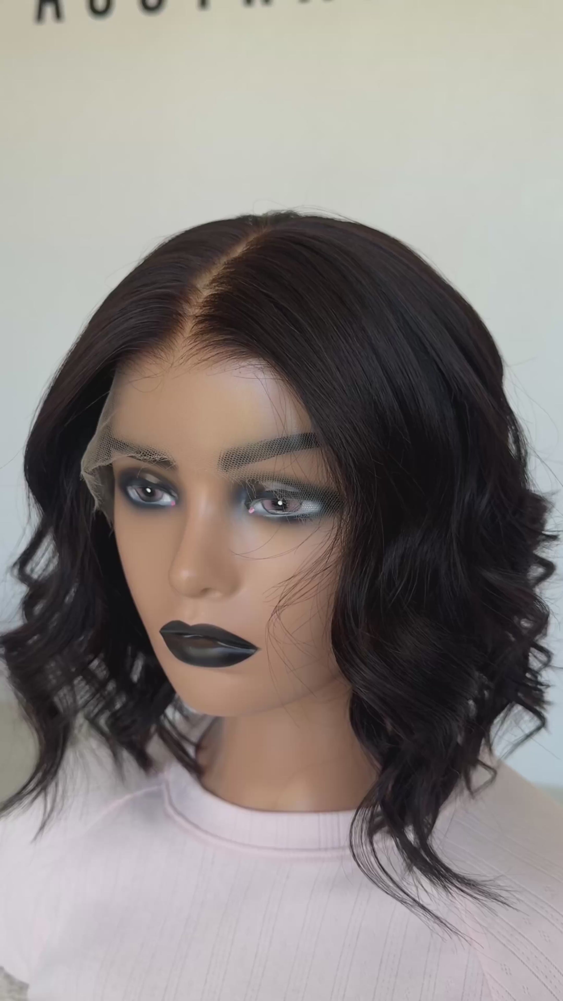 dark wavy brunette lace front wig, australia human hair wigs, medical grade glueless cap.