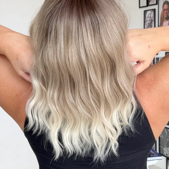 ash ombre fringe wig, heat safe glueless wig australia, gold coast.