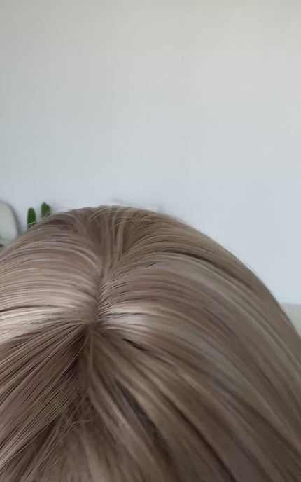 soft lilac middle part with curtain bang, heat safe synthetic wig australia.