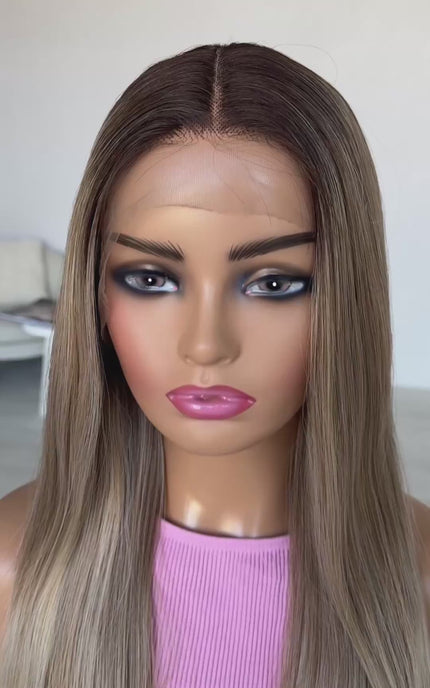 ash ombre wig, t-part synthetic heat safe synthetic wig australia.