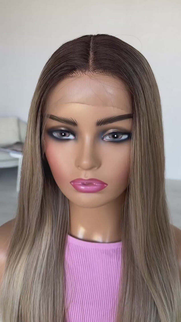 ash ombre wig, t-part synthetic heat safe synthetic wig australia.