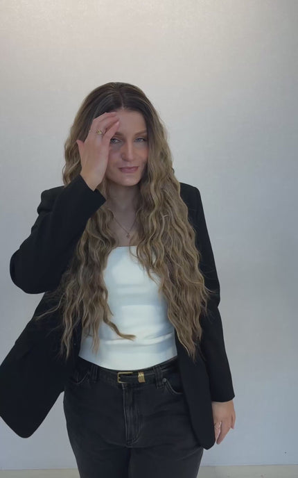 echo lacefront synthetic, heat safe wig. 