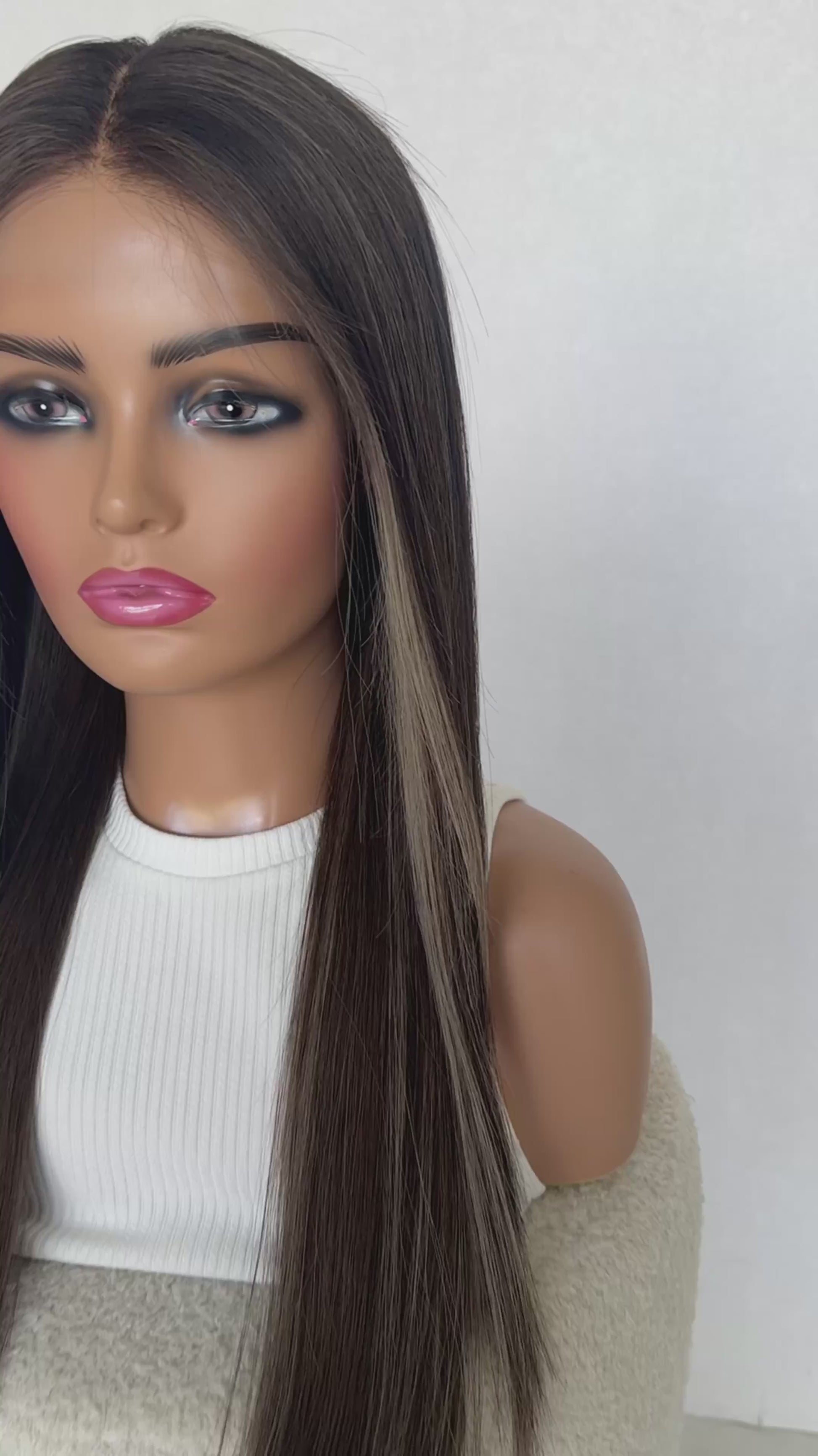 allure lacefront wig, middle part, 24 inch hair wig, 100% human hair wig australia, blended face framing highlights.
