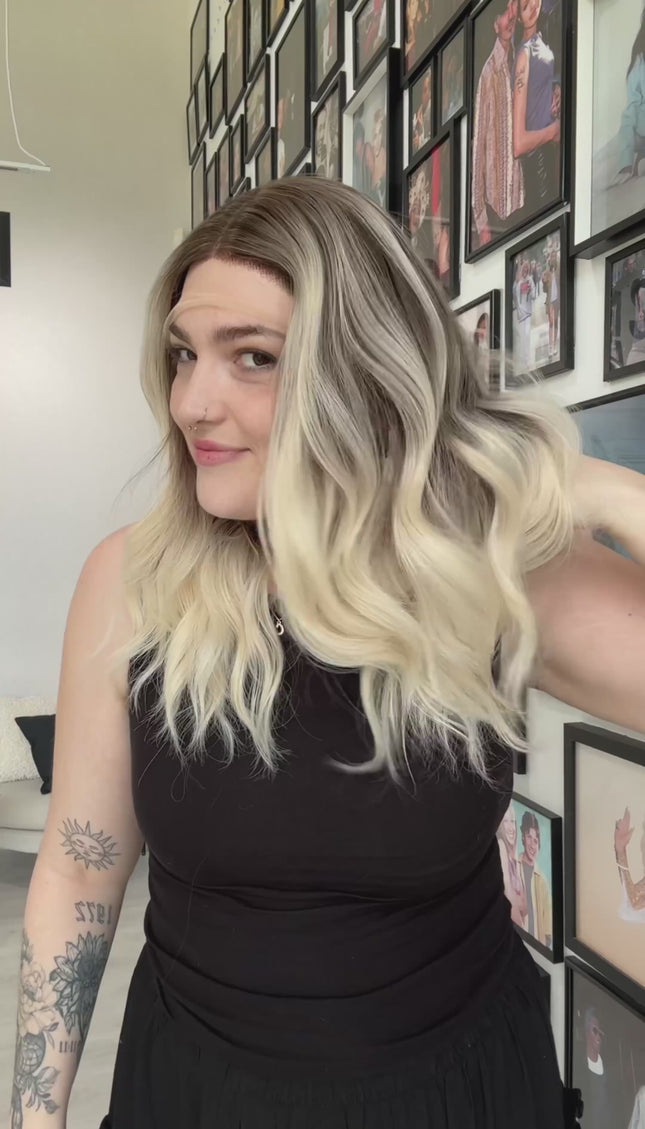 warrior t-part lace front synthetic wig australia, wavy hair.