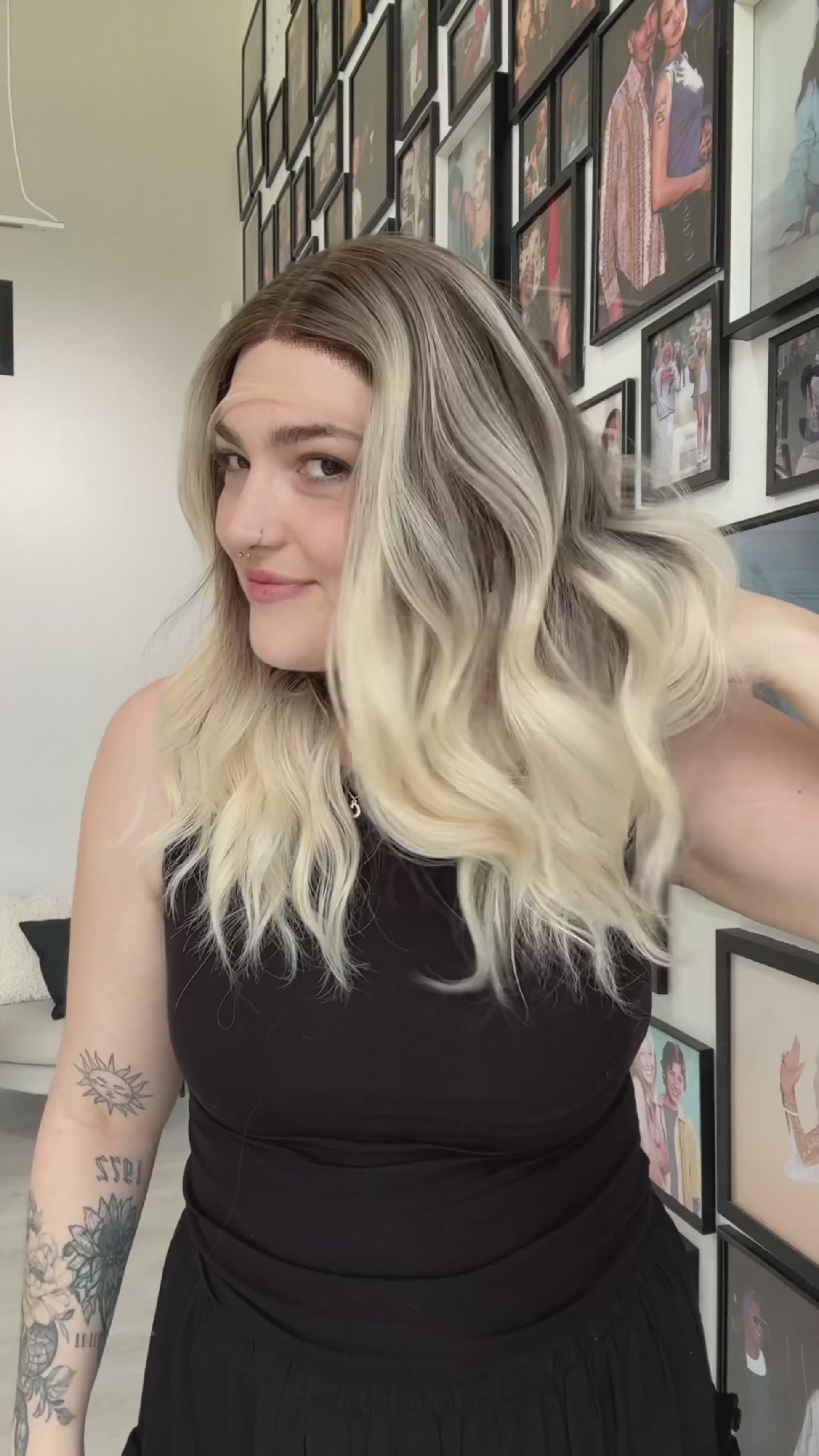 warrior t-part lace front synthetic wig australia, wavy hair.