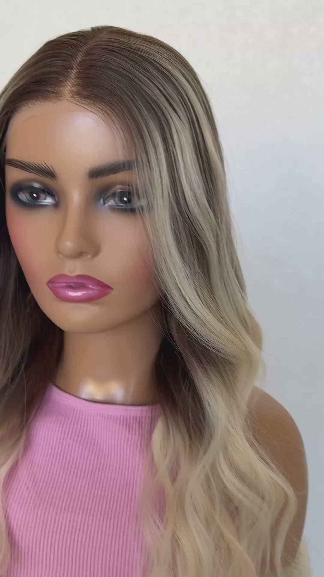 warrior t-part lacefront synthetic, heat safe glueless wigs australia, ash brunette with platinum highlights.