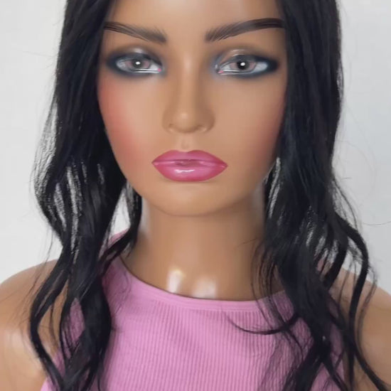 black topper .5x6 inch monofillament base, 100% human hair topper, australia.