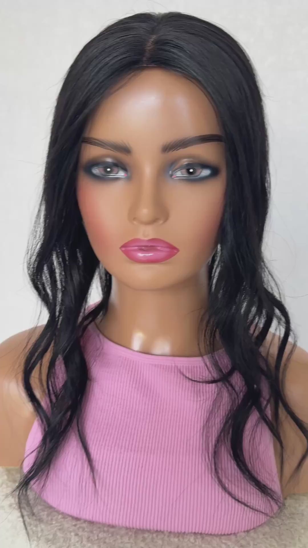 black topper .5x6 inch monofillament base, 100% human hair topper, australia.