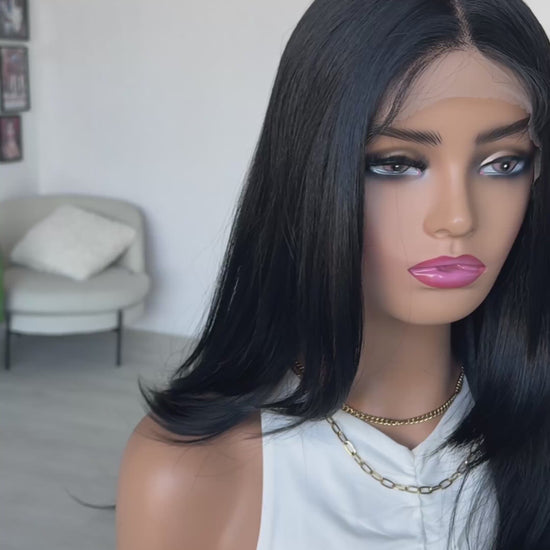 soul black lacefront wig, middle part