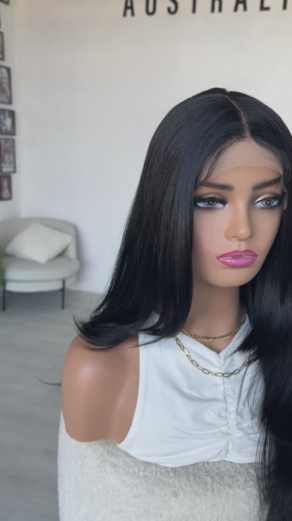 soul black lacefront wig, middle part