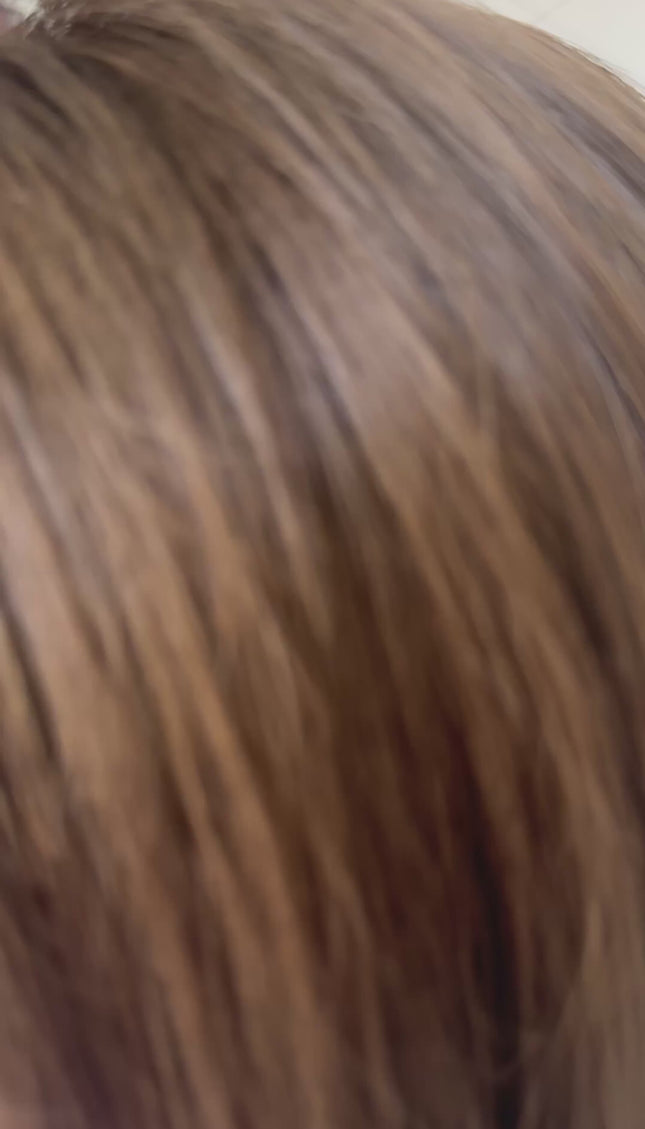 dark brunette bob length human hair lace front wig with glueless cap for hairloss australia.