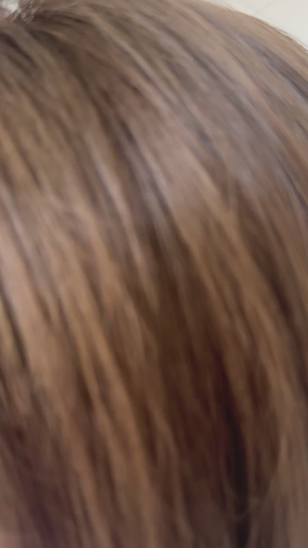 dark brunette bob length human hair lace front wig with glueless cap for hairloss australia.