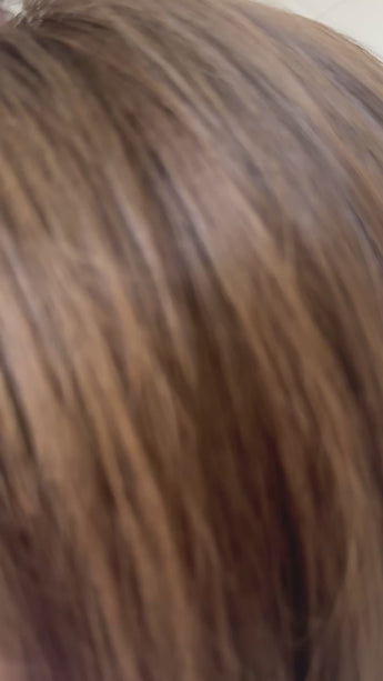dark brunette bob length human hair lace front wig with glueless cap for hairloss australia.