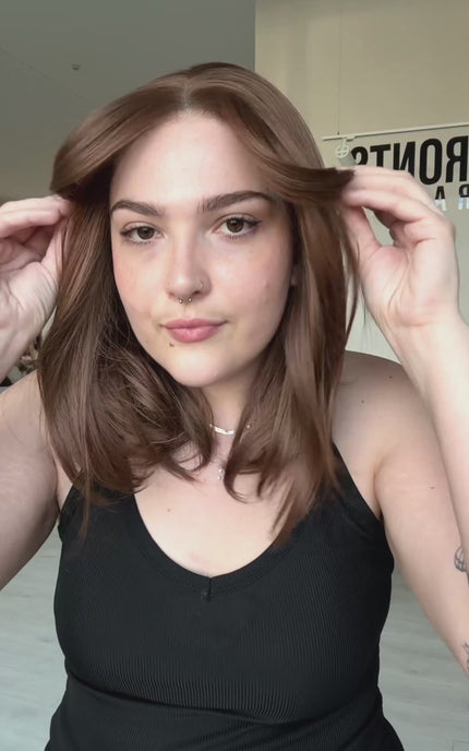 lace front chesnut brown layered hair lace front wig for hairloss and alopecia.