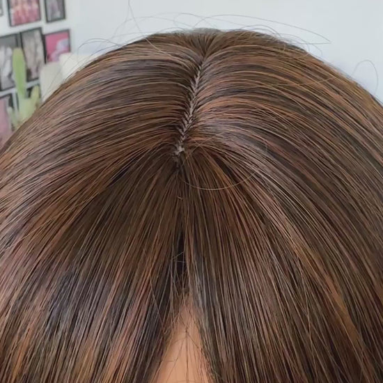 lana short wavy bob with fringe synthetic wig