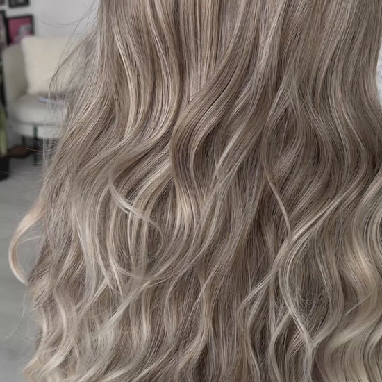 freedom t-part lace synthetic, heat safe, ash ombre hair colour