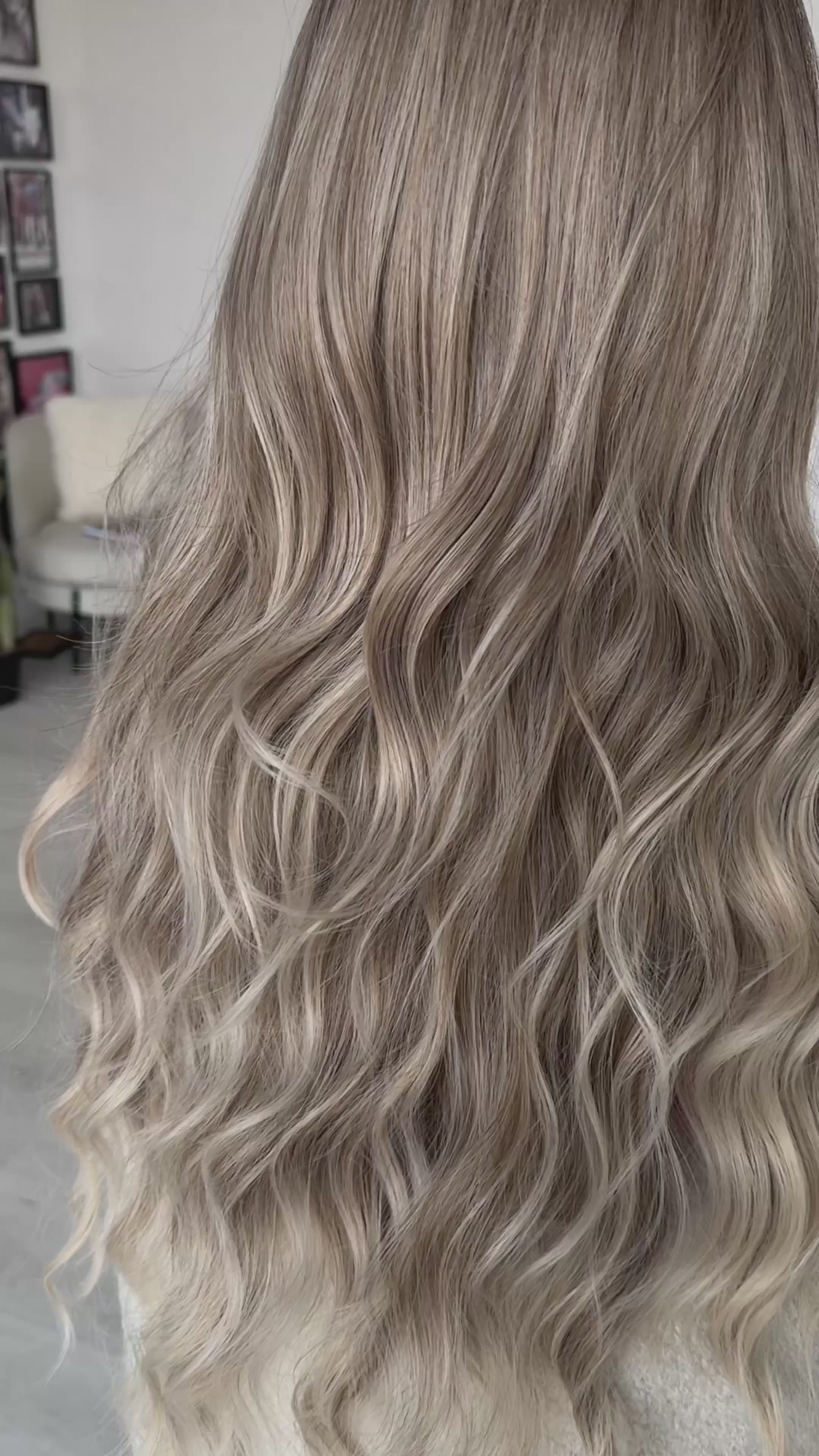 freedom t-part lace synthetic, heat safe, ash ombre hair colour