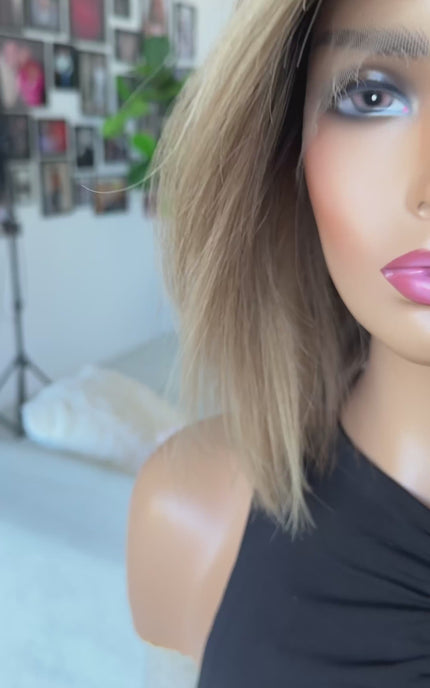 Colour: Judy 14 inches, multi toned blonde with highlights and lowlights. natural hair, lacefront wig.