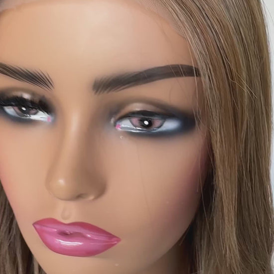 wonder synthetic, lacefront wigs with middle part, long layered hair.