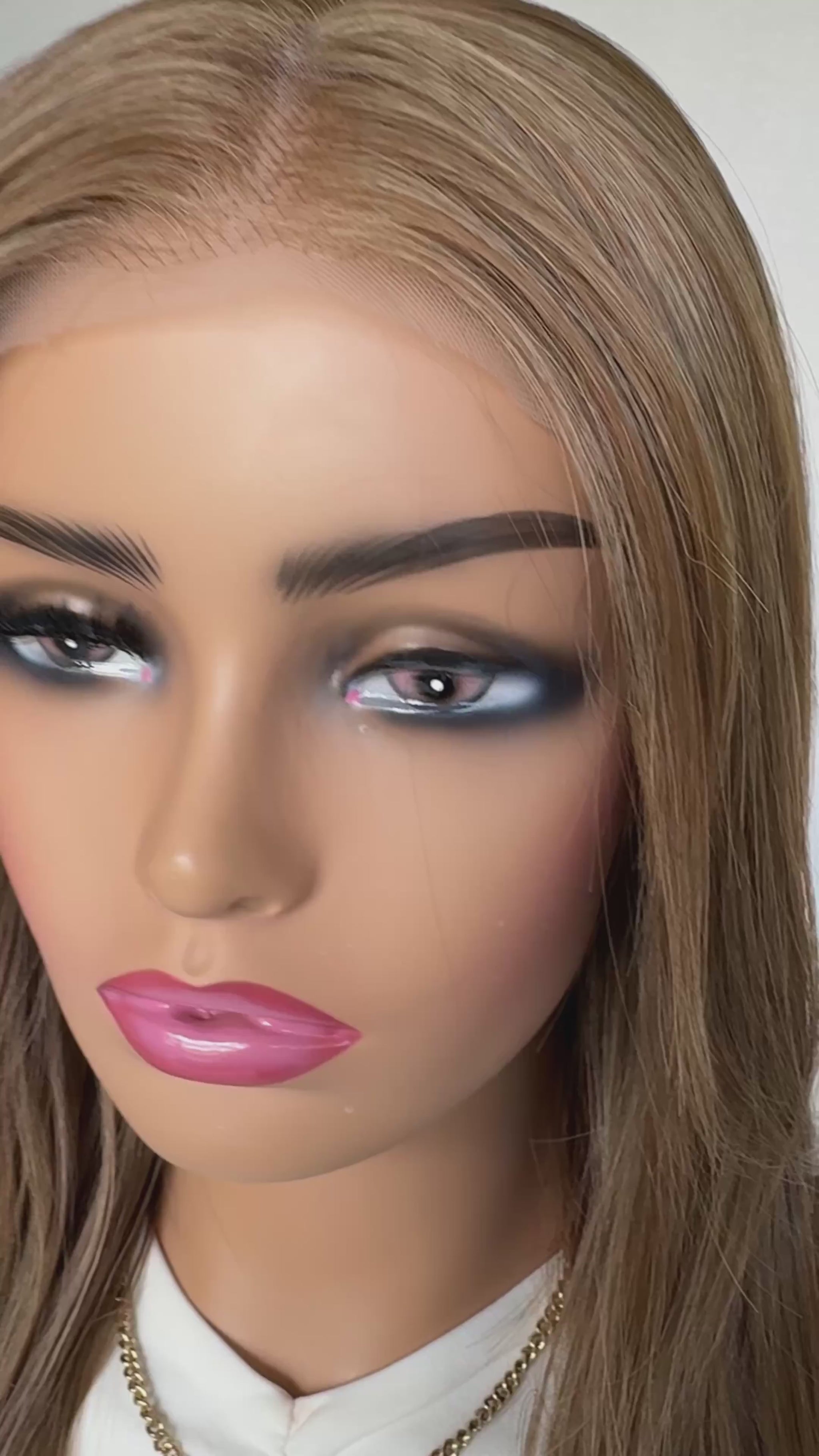 wonder synthetic, lacefront wigs with middle part, long layered hair.