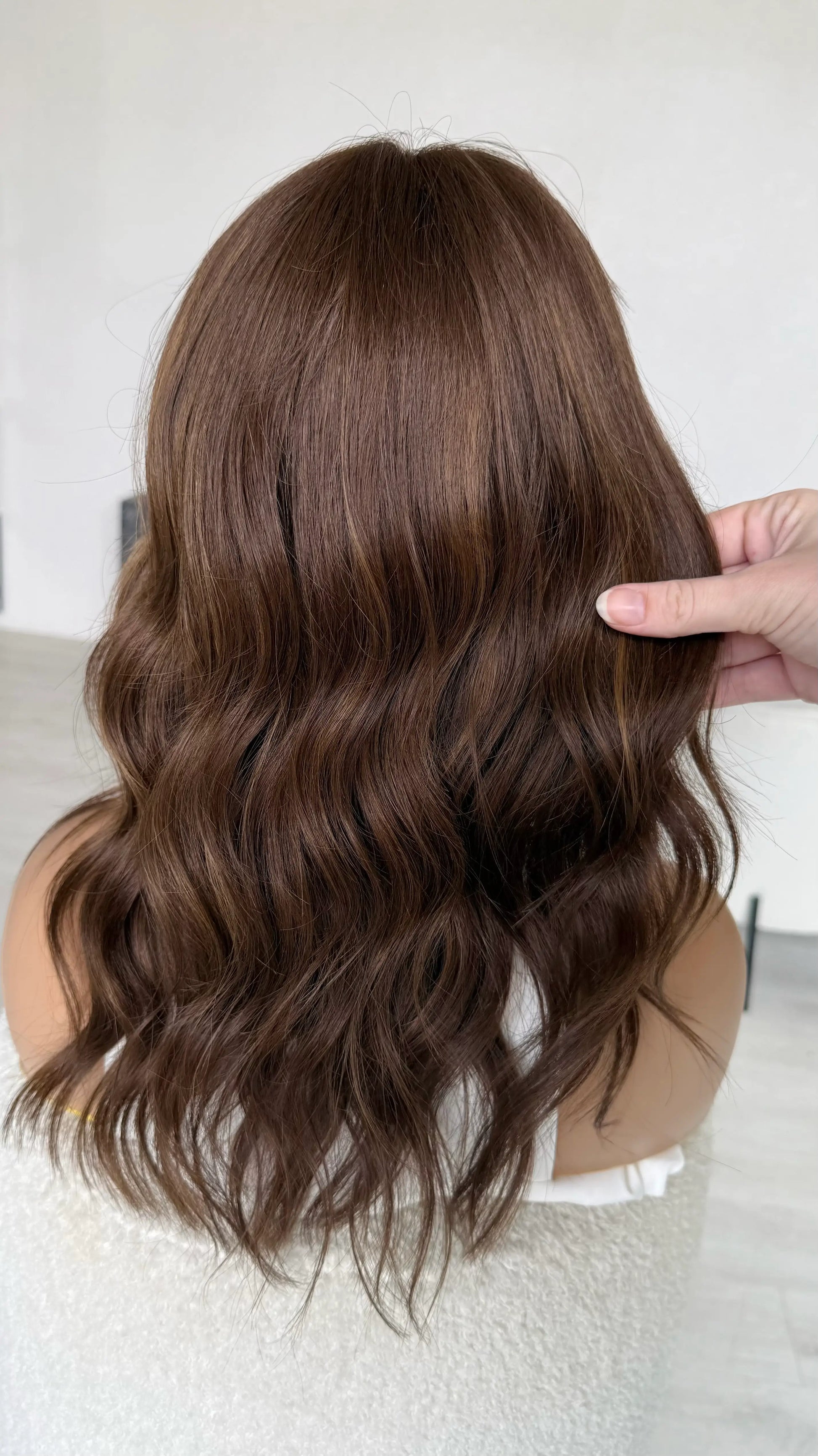 small size 18 inch brunette hair, ready to ship glueless wig australia.