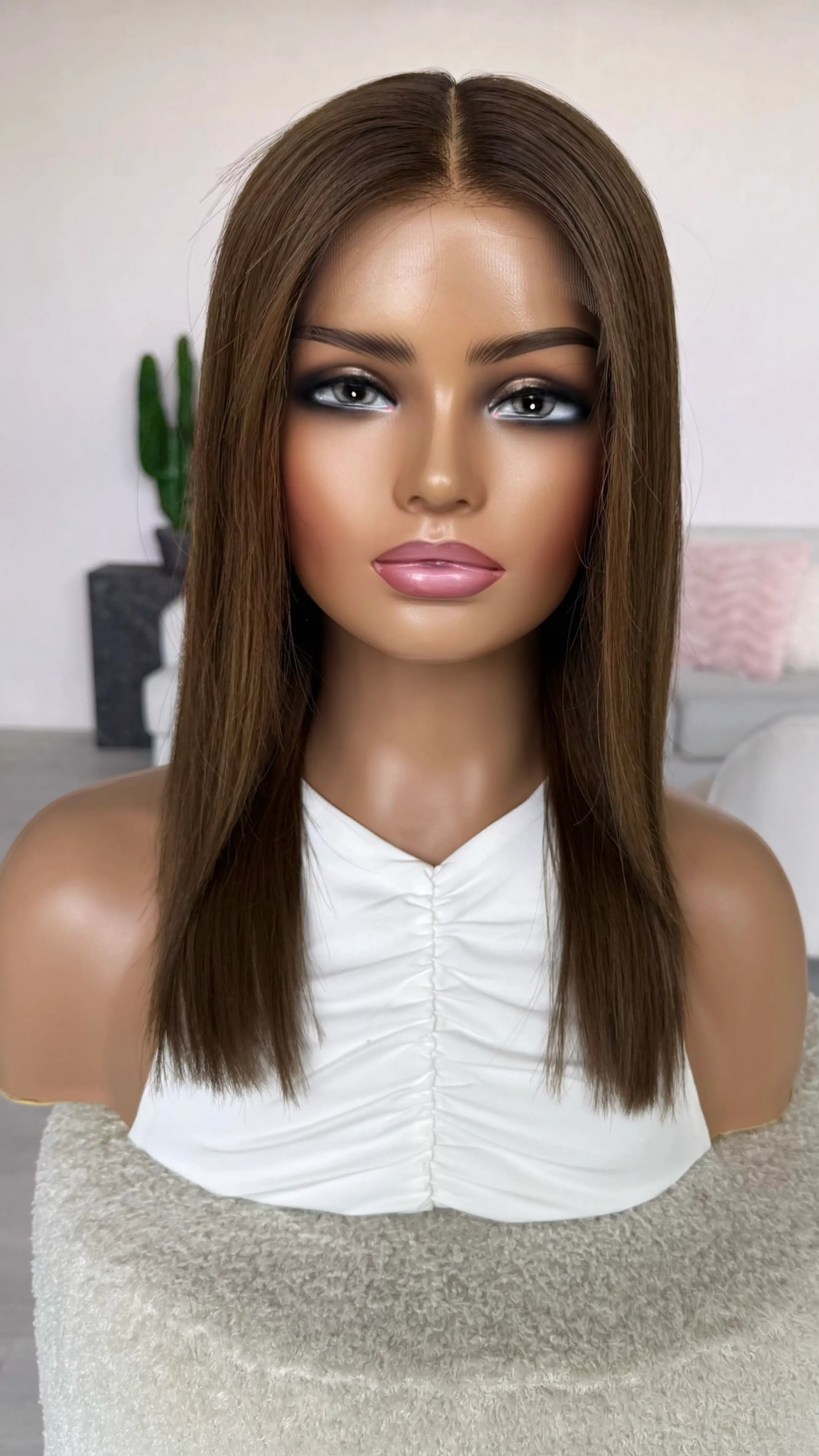 human hair lace front wig ready to ship, 18 inch small size, gold coast australia.