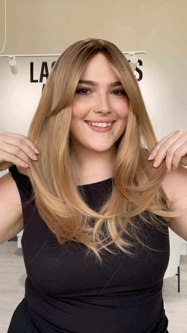 long layered blonde hair realistic synthetic wig, australia.