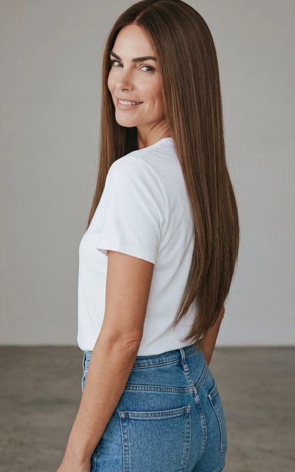 lace front brunette - straight long hair - glueless wig - #1 australia wigs.