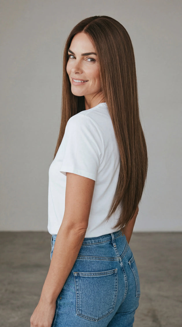 lace front brunette - straight long hair - glueless wig - #1 australia wigs.