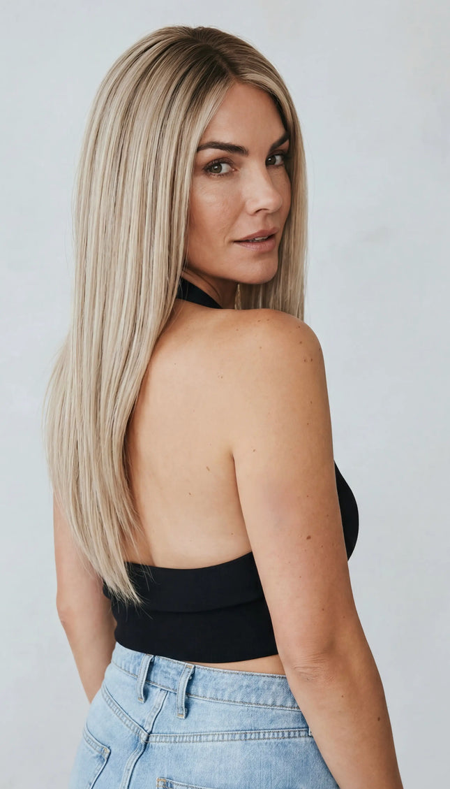blonde ombre human hair lace front wig for women with hairloss.