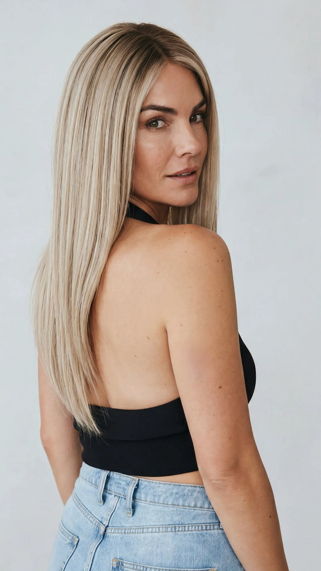 blonde ombre human hair lace front wig for women with hairloss.