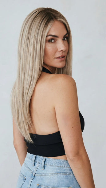 blonde ombre human hair lace front wig for women with hairloss.