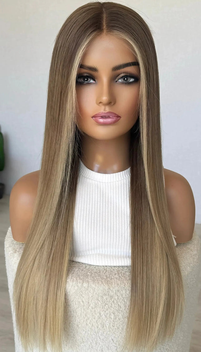 glueless blonde ombre human hair wig for medical hairloss in australia.