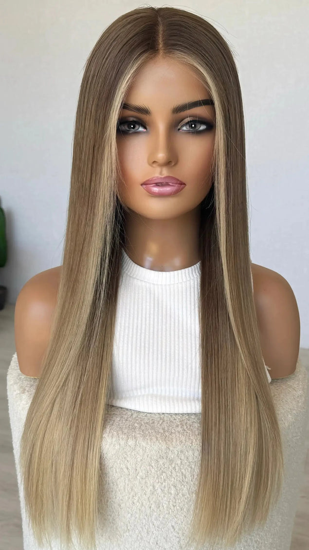 glueless blonde ombre human hair wig for medical hairloss in australia.