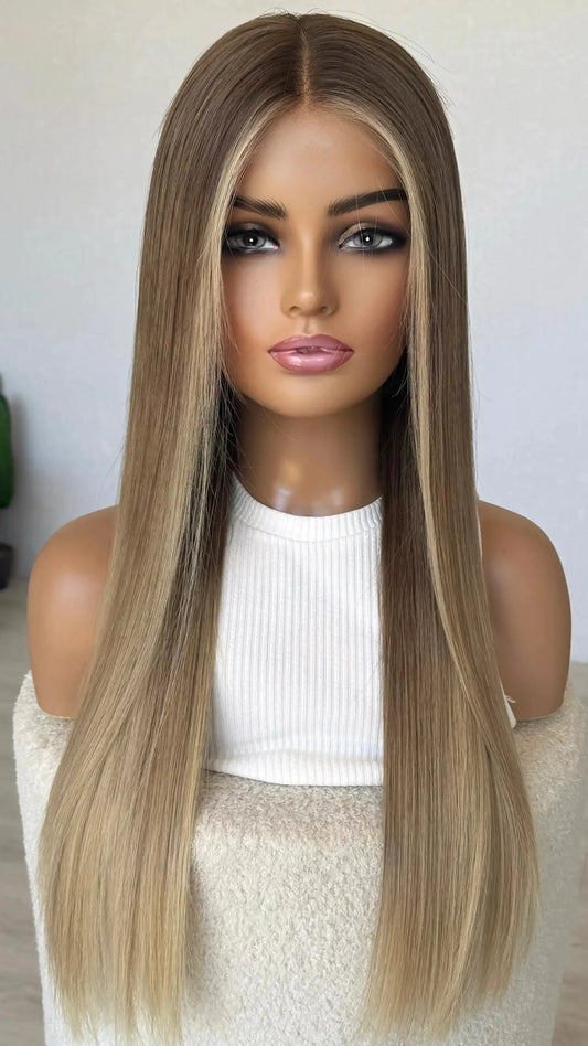 glueless blonde ombre human hair wig for medical hairloss in australia.