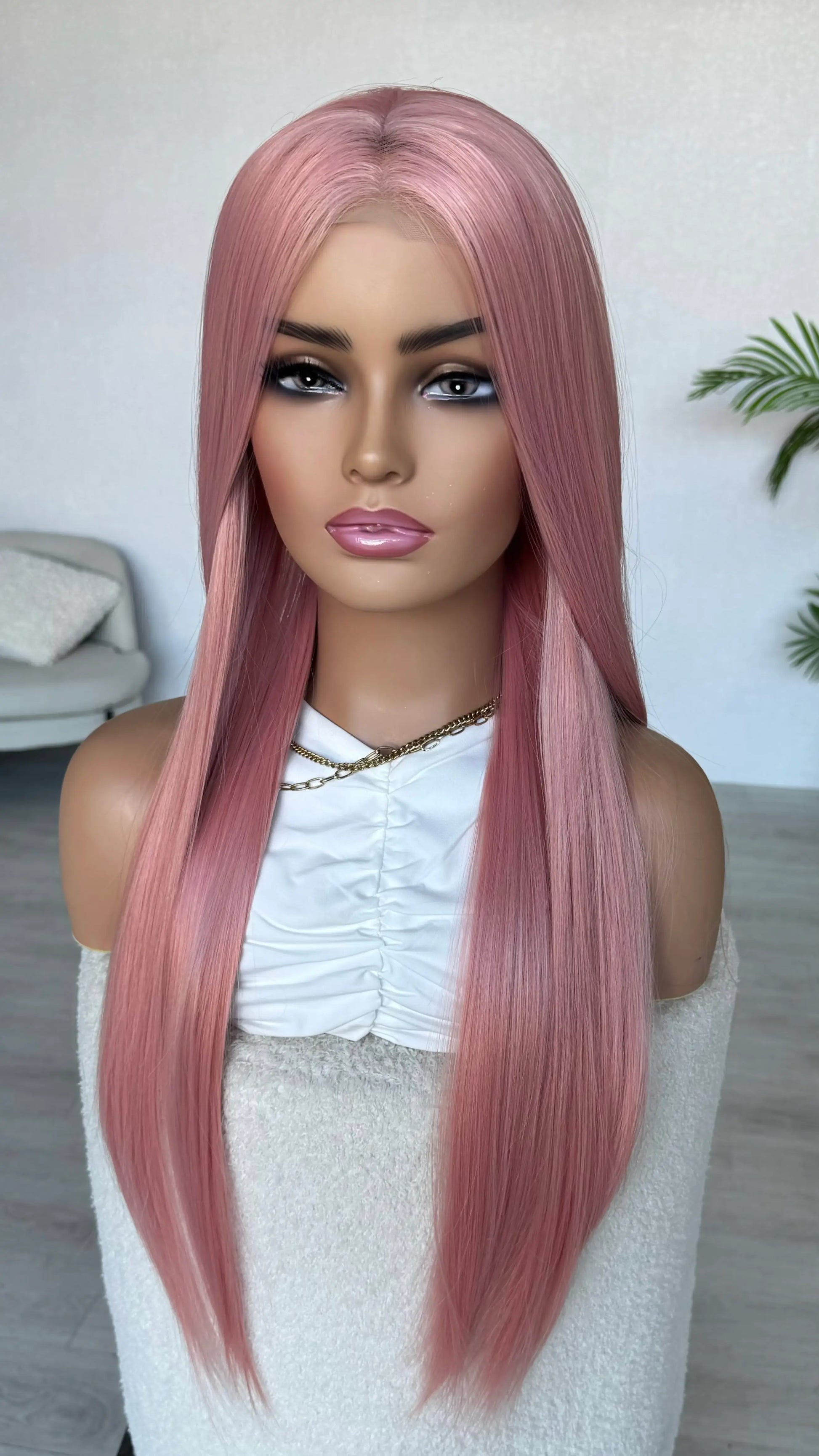 australia synthetic pink wig lacefront glueless.