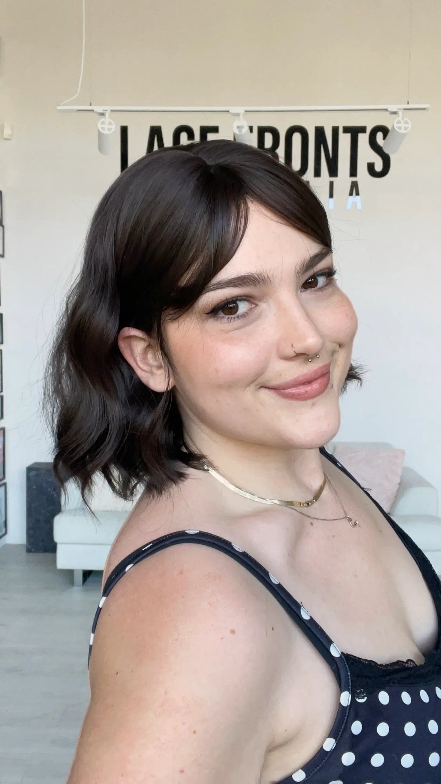 dark brown short bob synthetic with fringe and heat safe hair, australia.