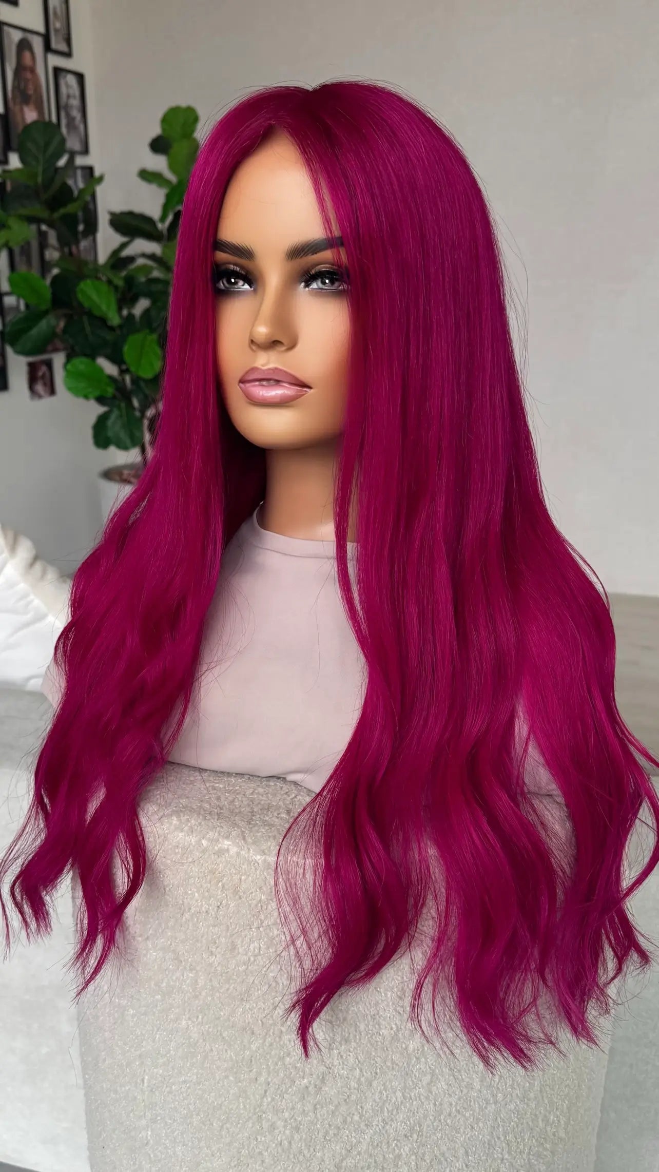 long pink wig, full lace wig 