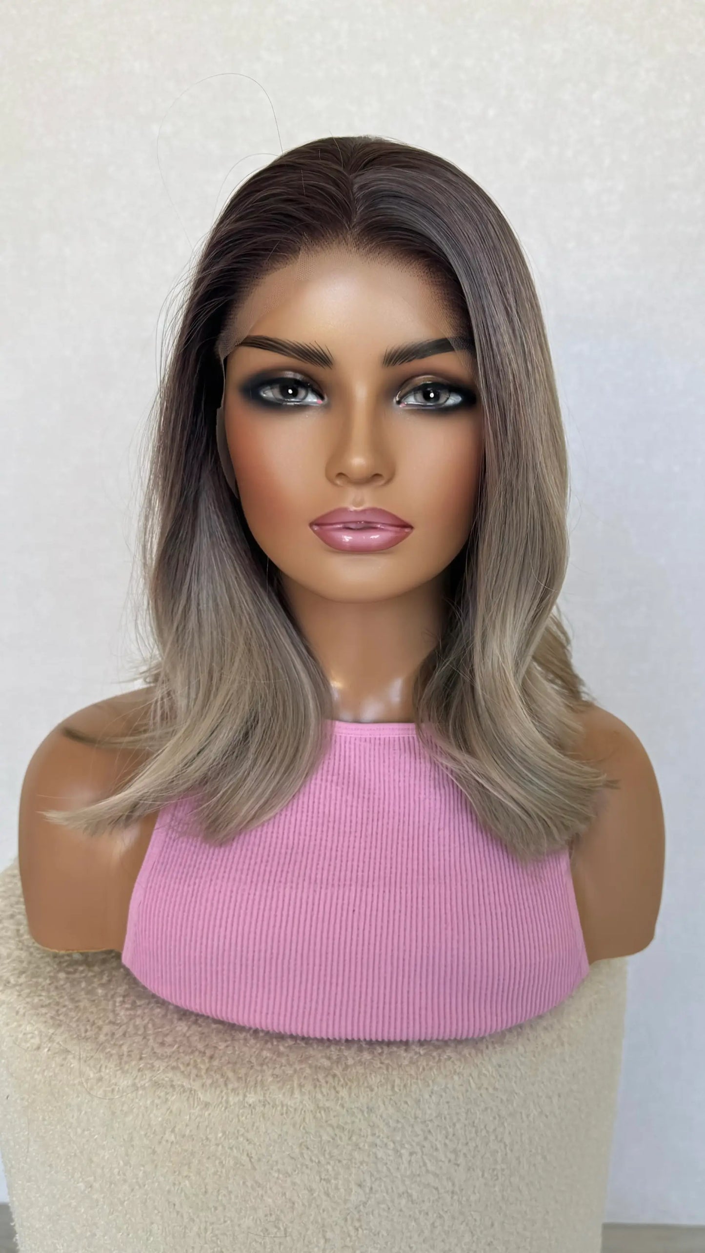 ombre ash blonde lacefront synthetic wig, australia glueless wigs. 