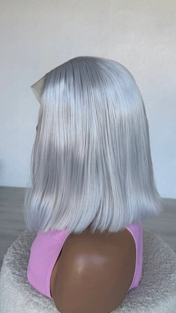 grey lacefront bob glueless australia wigs.