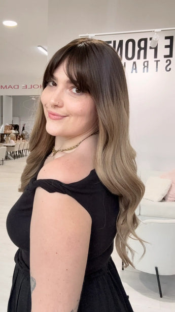 long hair ombre, fringe wig, natural synthetics gold coast, australia, heat safe fibres.